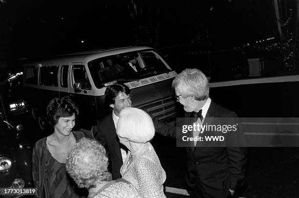 Dustin Hoffman and Robert Benton attend an event at the Los Angeles Children's Museum in Los Angeles, California, on December 7, 1979.