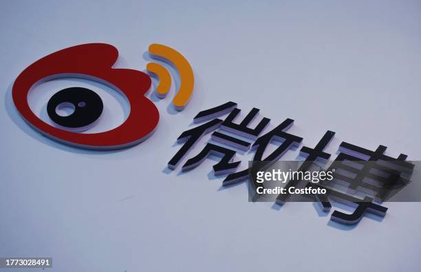 Weibo logo is pictured at an exhibition in Hangzhou, east China's Zhejiang Province, April 19, 2023. On November 9 Weibo released the third quarter...
