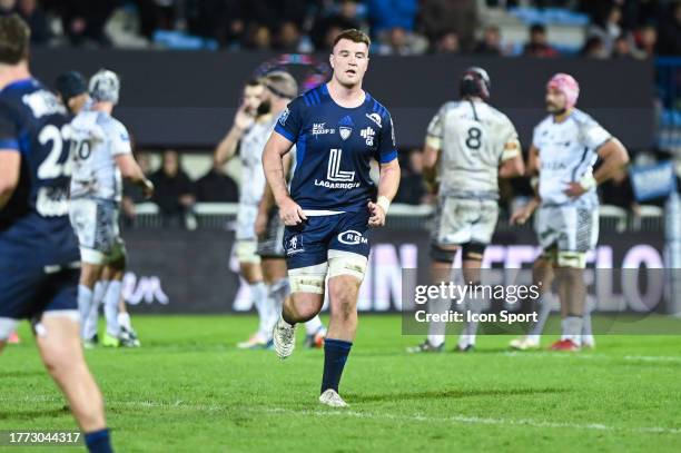 Janse ROUX of Colomiers during the Pro D2 match between Us Colomiers Rugby USC and Rugby Club Vannes at Stade Michel-Bendichou on November 9, 2023 in...