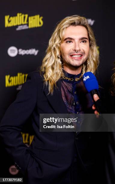 Bill Kaulitz during the Spotify & Bill and Tom Kaulitz LIVE Podcast "Kaulitz Hills - Senf aus Hollywood" at Elbphilharmonie on November 9, 2023 in...