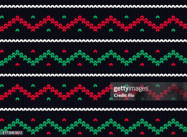 seamless holiday sweater background pattern - crochet stock illustrations