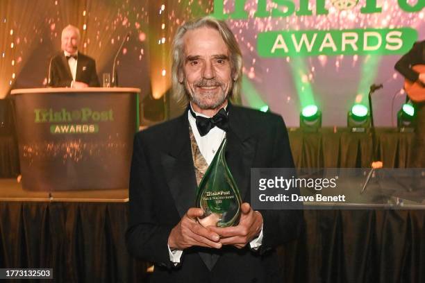 Jeremy Irons attends the 41st Irish Post Awards at The Grosvenor House Hotel on November 9, 2023 in London, England.