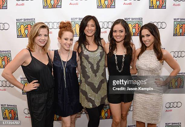 Stephanie Lemelin, Amy Davidson, Kelly Hu, Danica McKellar and Lacey Chabert attend the Best Buddies Poker Event at Audi Beverly Hills on August 22,...
