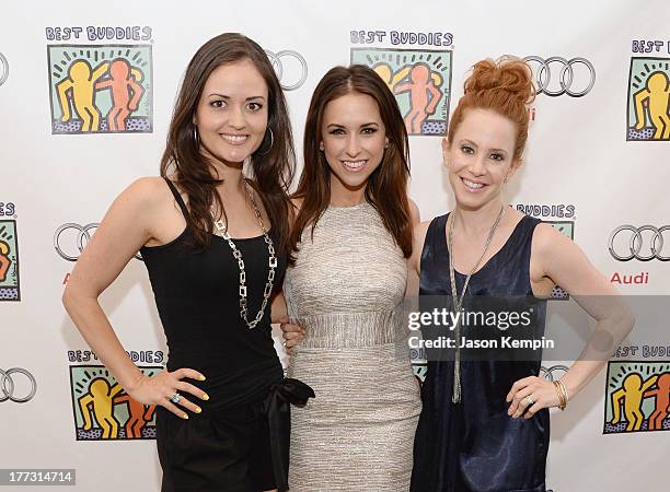 Danica McKellar, Lacey Chabert and Amy Davidson attend the Best Buddies Poker Event at Audi Beverly Hills on August 22, 2013 in Beverly Hills,...