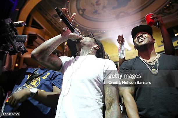 Lil Wayne performs onstage at the 2013 BMI R&B/Hip-Hop Award at Hammerstein Ballroom on August 22, 2013 in New York City.