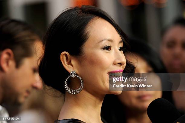 Actress Ziyi Zhang arrives at a screening of The Weinstein Company's "The Grandmaster" at the Arclight Theatre on August 22, 2013 in Los Angeles,...