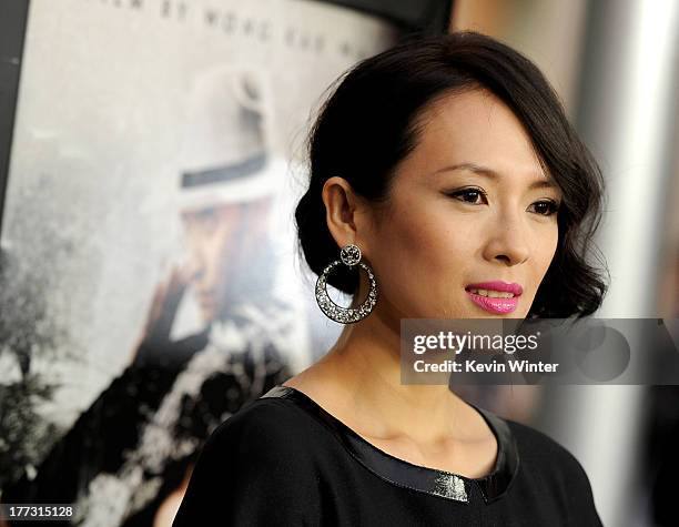 Actress Ziyi Zhang arrives at a screening of The Weinstein Company's "The Grandmaster" at the Arclight Theatre on August 22, 2013 in Los Angeles,...