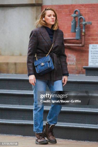 Blake Lively is seen on November 09, 2023 in New York City.