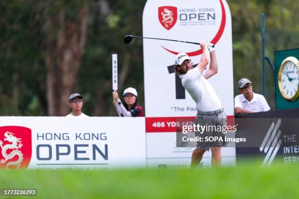 Tom Power Horan of Australia plays during the round 1 draw matches on day one of The Hong Kong Open Golf Championship 2023 at Hong Kong Golf Club.