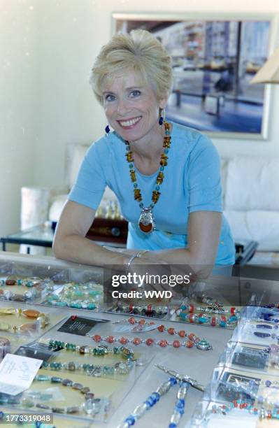 Radio host Laura Schlessinger AKA Dr. Laura poses for photographs with her new accessories line.