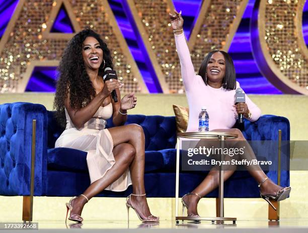 Viva Las Atlanta Peaches" Panel from Caesars Forum in Las Vegas, NV on Friday, November 3, 2023 -- Pictured: Kenya Moore, Kandi Burruss --