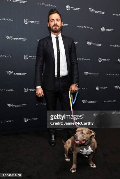 Justin Theroux and Kuma Theroux attend The Humane Society's To The Rescue! Gala at Cipriani 42nd Street on November 03, 2023 in New York City.