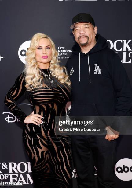 Coco Austin and Ice-T attend the 38th Annual Rock & Roll Hall Of Fame Induction Ceremony at Barclays Center on November 03, 2023 in New York City.