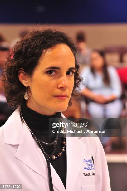 Portrait of physician Kohar Jones in lab coat with stethoscope, August 27, 2009. Kohar Jones is a physician-writer with an interest in the social...