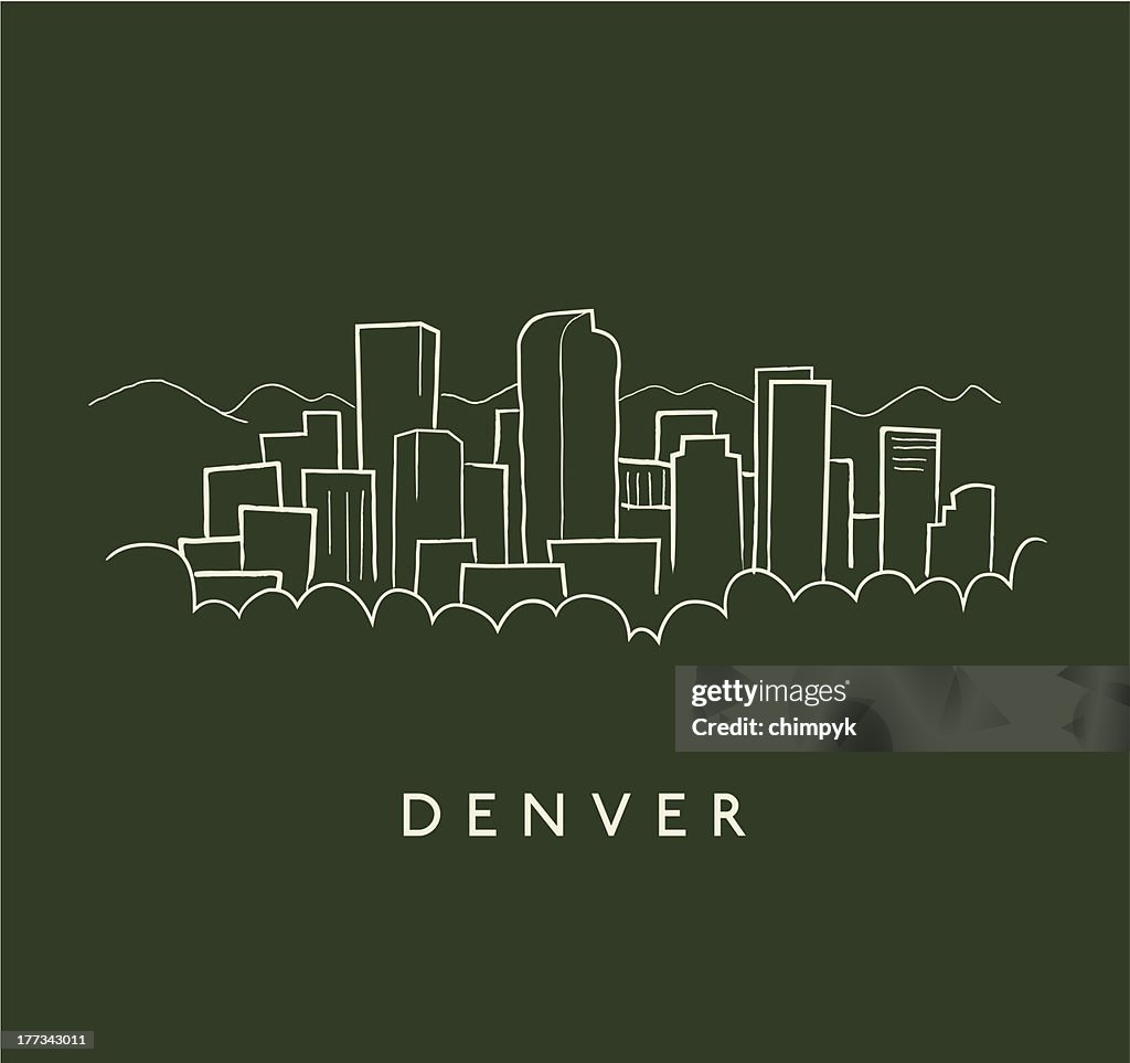 Denver Skyline Sketch