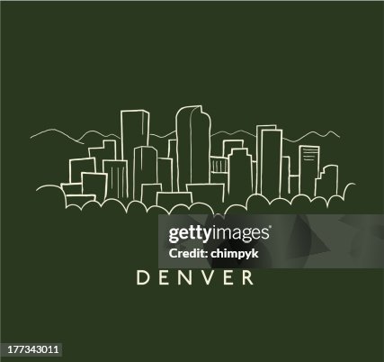 Denver Skyline Sketch Denver Skyline Sketch