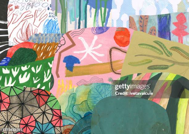abstract landscape. patterns - surreal painting stock illustrations