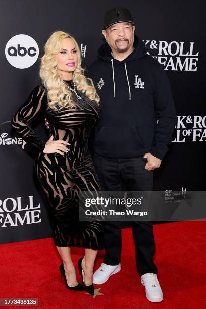 Coco Austin and Ice-T attend the 38th Annual Rock & Roll Hall Of Fame Induction Ceremony at Barclays Center on November 03, 2023 in New York City.