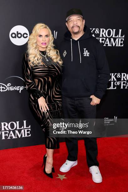 Coco Austin and Ice-T attend the 38th Annual Rock & Roll Hall Of Fame Induction Ceremony at Barclays Center on November 03, 2023 in New York City.