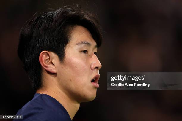 Lee Kang-In of PSG during the Ligue 1 Uber Eats match between Paris Saint-Germain and Montpellier HSC at Parc des Princes on November 03, 2023 in...