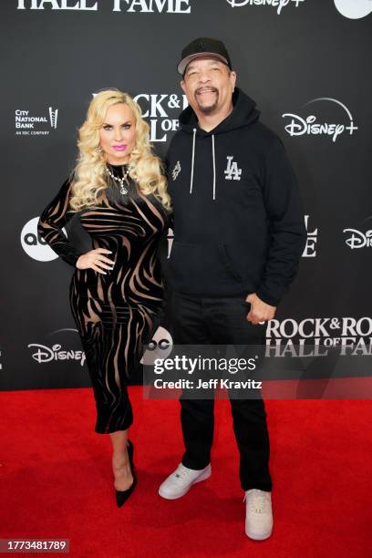 Coco Austin and Ice-T attend the 38th Annual Rock & Roll Hall Of Fame Induction Ceremony at Barclays Center on November 03, 2023 in New York City.