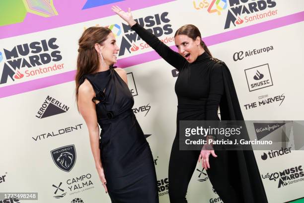 Maria Pombo and Marta Pombo attends the red carpet at the "LOS40 Music Awards Santander 2023" at WiZink Center on November 03, 2023 in Madrid, Spain.