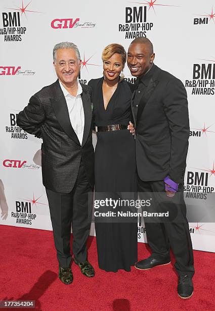 President and CEO, Del Bryant, Eva Marcille and Kevin McCall attend 2013 BMI R&B/Hip-Hop Awards at Hammerstein Ballroom on August 22, 2013 in New...