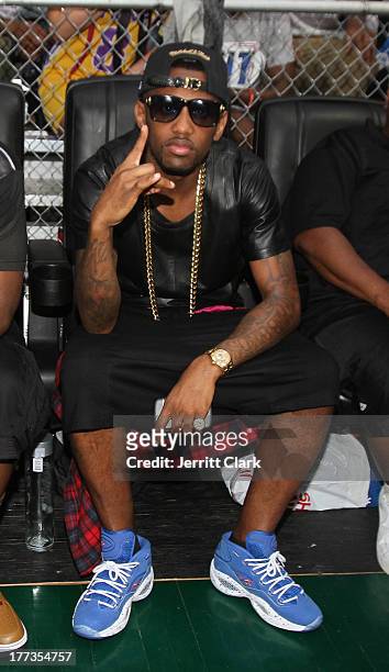Fabolous attends EBC's "The Finale" Tournament for the Reebok Question Mid Draft Pick Release at Rucker Park on August 22, 2013 in New York City.