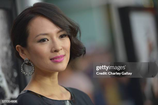 Actress Ziyi Zhang arrives at a screening of The Weinstein Company And Annapurna Pictures' 'The Grandmaster' at the Arclight Theatre on August 22,...