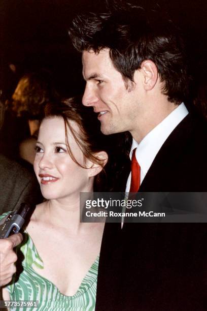 Actors Amy Davidson and Todd Mitchell are interviewed as they arrive at the 56th Annual Directors Guild of America Awards at the Century Plaza Hotel...