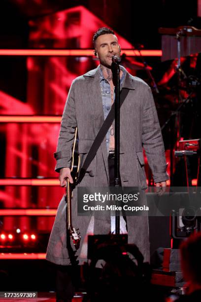Adam Levine performs onstage during 38th Annual Rock & Roll Hall Of Fame Induction Ceremony at Barclays Center on November 03, 2023 in New York City.