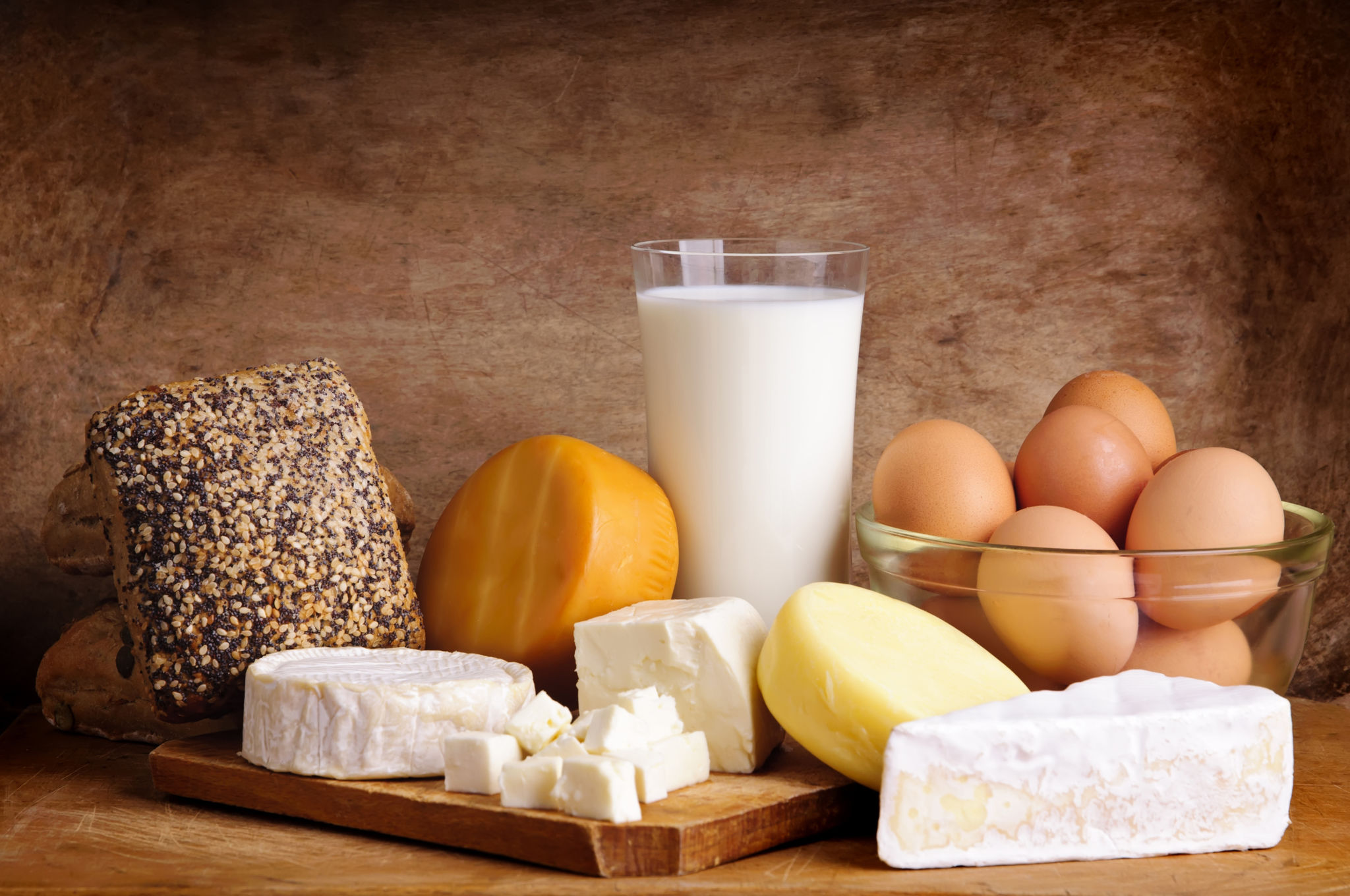 cheese, bread, milk and eggs cheese, bread, milk and eggs