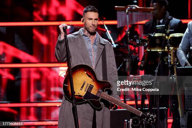 Adam Levine performs onstage during 38th Annual Rock & Roll Hall Of Fame Induction Ceremony at Barclays Center on November 03, 2023 in New York City.