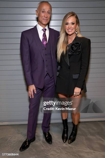 Andrew Ridgeley and Carrie Underwood attend the 38th Annual Rock & Roll Hall Of Fame Induction Ceremony at Barclays Center on November 03, 2023 in...