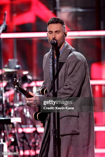 Adam Levine of Maroon 5 performs onstage during the 38th Annual Rock & Roll Hall Of Fame Induction Ceremony at Barclays Center on November 03, 2023...