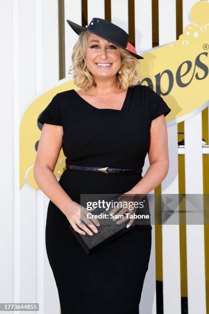 Jane Bunn poses for a photo during 2023 Derby Day at Flemington Racecourse on November 04, 2023 in Melbourne, Australia.