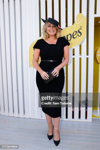 Jane Bunn poses for a photo during 2023 Derby Day at Flemington Racecourse on November 04, 2023 in Melbourne, Australia.