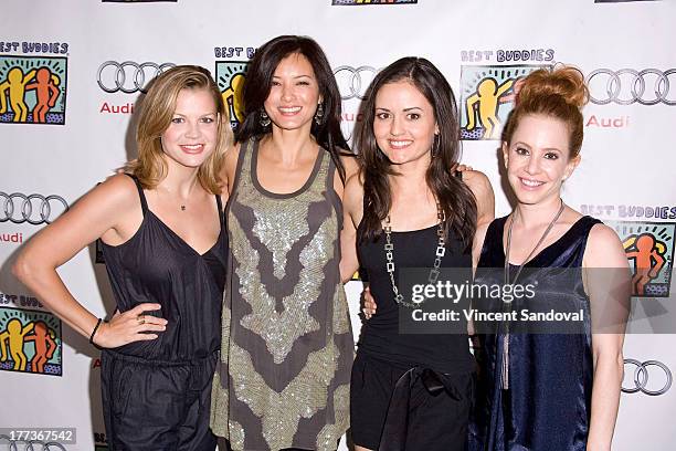 Actresses Stephanie Lemelin, Kelly Hu, Danica McKellar and Amy Davidson attend the Best Buddies poker event at Audi Beverly Hills on August 22, 2013...