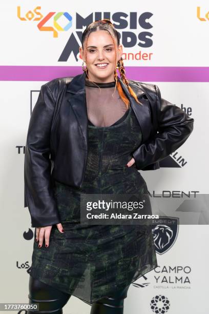 Andrea Comptom attends the "LOS40 Music Awards Santander 2023" photocall at WiZink Center on November 03, 2023 in Madrid, Spain.