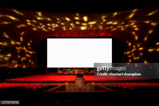 billboard blank advertising banner media display in theater - film festival illustration stock pictures, royalty-free photos & images