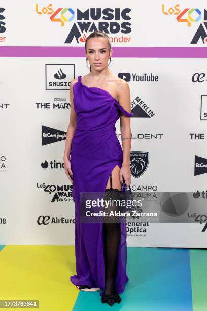Lidia Rauet attends the "LOS40 Music Awards Santander 2023" photocall at WiZink Center on November 03, 2023 in Madrid, Spain.