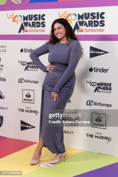 Esperansa Grasia attends the "LOS40 Music Awards Santander 2023" photocall at WiZink Center on November 03, 2023 in Madrid, Spain.