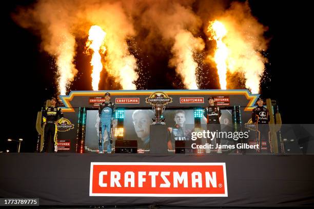 Craftsman Truck Championship 4 drivers, Grant Enfinger, driver of the Champion Power Equipment Chevrolet, Carson Hocevar, driver of the Worldwide...