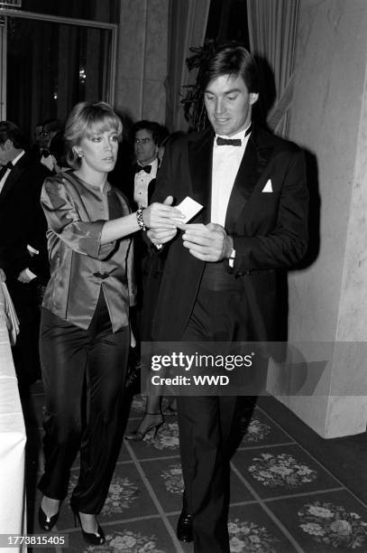 Lynn Eriks and Sam J. Jones attend an event in Beverly Hills, California, on February 10, 1982.