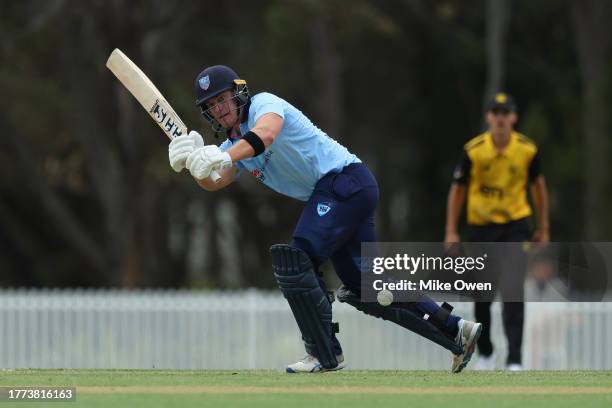 Blake MacDonald of New South Wales bats during the Marsh One Day Cup match between New South Wales and Western Australia at Cricket Central, on...