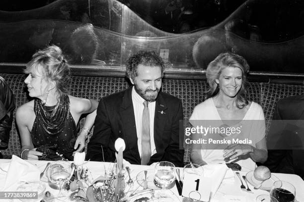 Donnatella Versace, designer Gianni Versace and Candice Bergen