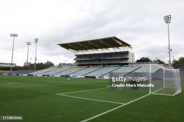 General view ahead of the A-League Men round three match between Macarthur FC and Western United at Campbelltown Stadium, on November 04 in Sydney,...
