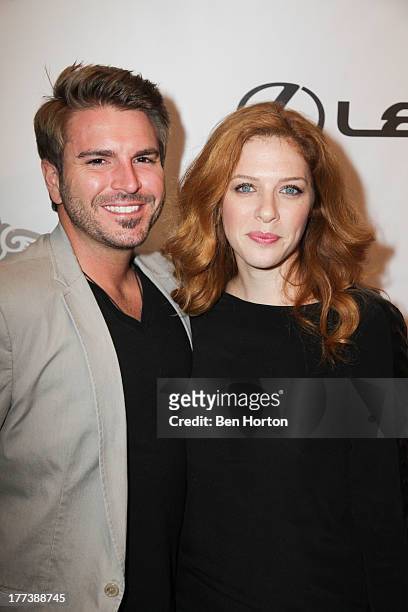 Rachelle Lefevre and guest attend the Festa Italiana with Giada de Laurentiis opening night celebration of the third annual Los Angeles Food & Wine...