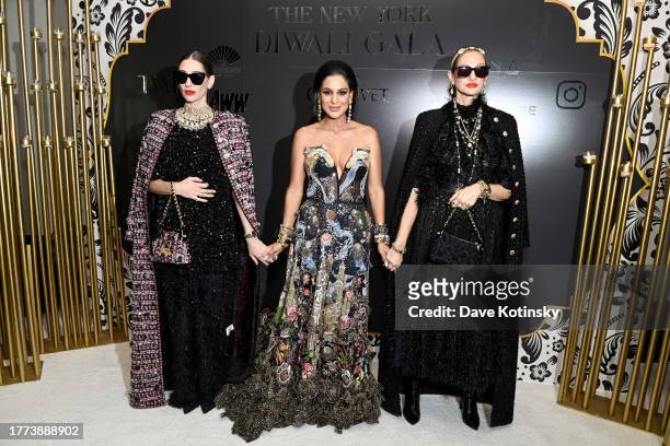 Sarah Clary, Jessel Taank and Jenna Lyons attend The New York Diwali Gala 2023 at the Mandarin Oriental Hotel on November 03, 2023 in New York City.
