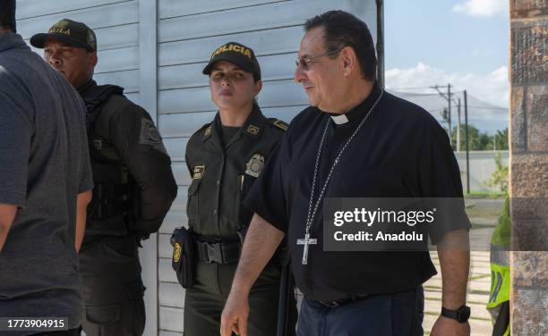 Priest departs from the house of Luis Manuel Diaz, father of Colombian footballer Luis Diaz, who plays for the English Premier League club Liverpool,...